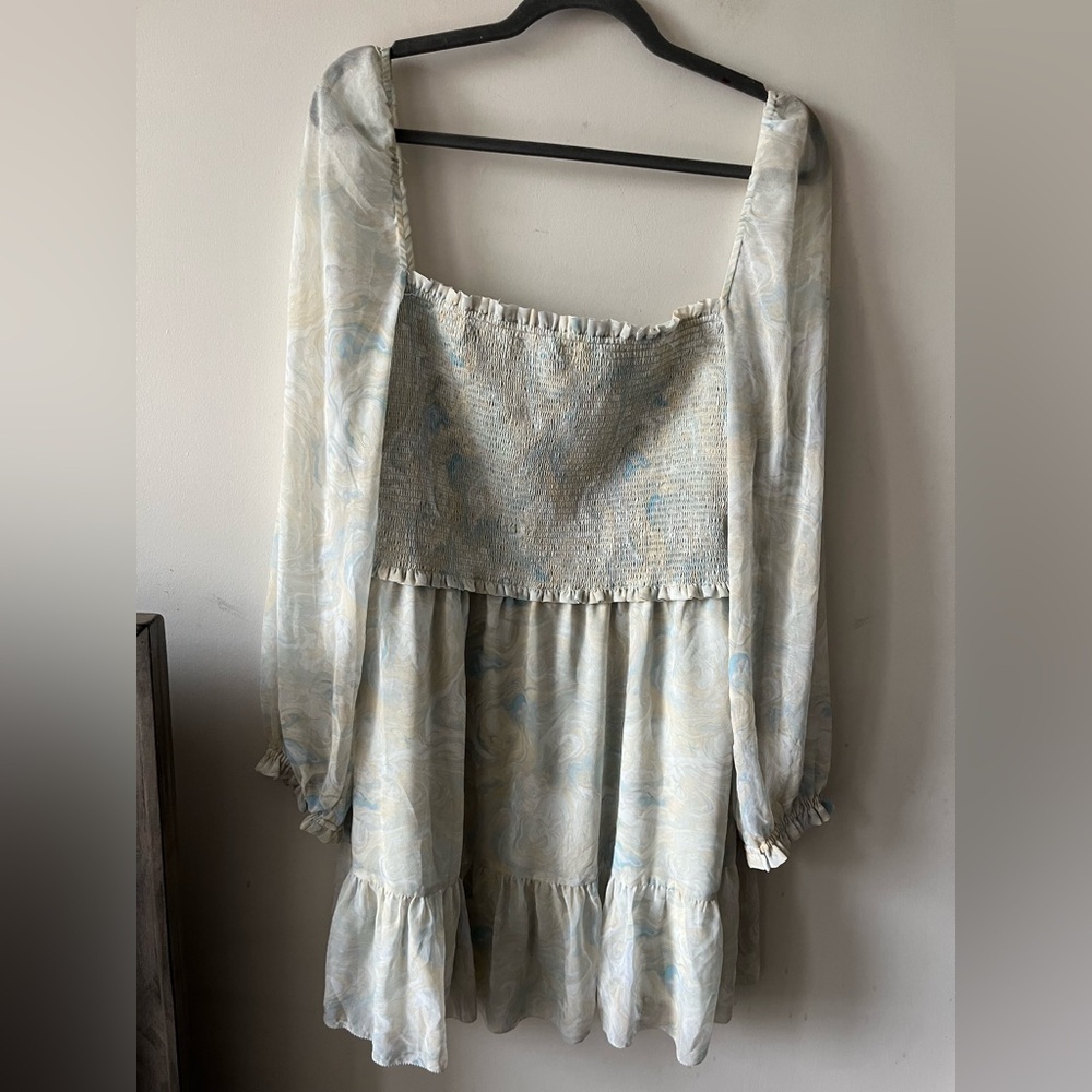 Aritzia Wilfred Tempest Smocked chiffon mini dress - Picture 9 of 10